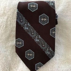 Vintage Sears brown blue paisley tie